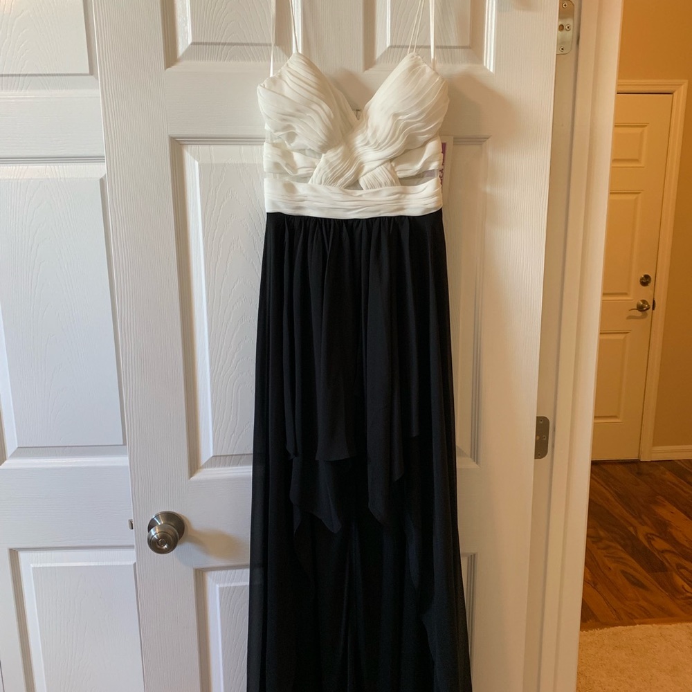 Black tie high-low dress. New with tags!